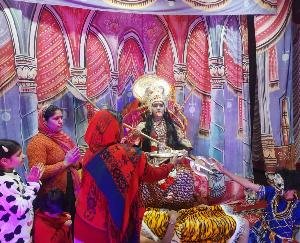 The third day of Ramlila started with the tableau of Kali Mata in Kunihar.