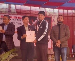 Jaisinghpur: Aditya brought glory to the college by winning bronze medal