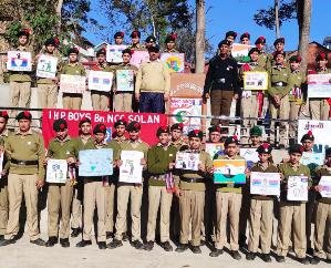 NCC cadets celebrated Armed Forces Flag Day at BL Central School Kunihar