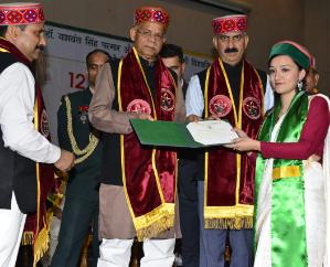 The Governor awarded degrees to meritorious students in the 12th convocation of Nauni University.