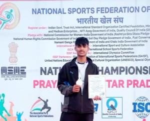 Jaisinghpur: Armaan Dhiman of Command won gold in national level Kabaddi competition.