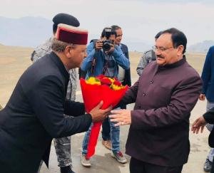 राष्ट्रीय भाजपा अध्यक्ष के सोलन आगमन पर प्रदेशवासियों द्वारा भव्य अभिनन्दन