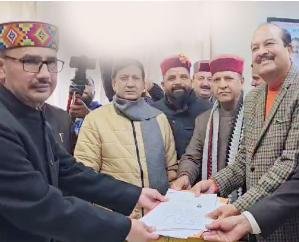 Shimla: Harsh Mahajan filed nomination for Rajya Sabha on behalf of BJP.