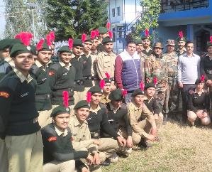 Dehra: Practical for NCC cadets for NCC C Certificate at Dhaliara College.