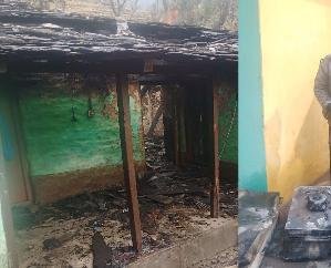 Sirmaur: Lightning fell on a residential house in Jamal of Sangrah.