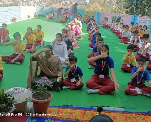 Yoga workshop organized on the occasion of International Yoga Day at Sai International School