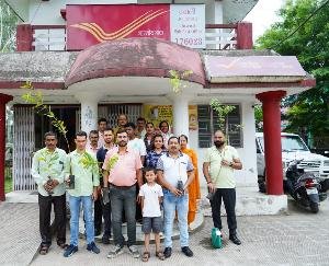 Postal workers planted trees in Dehra under the 'One Tree in the Name of Mother' campaign.