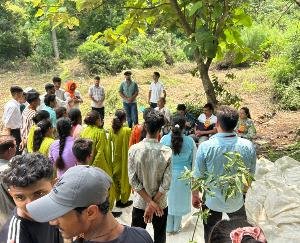 Kangra: Students of District Noorpur planted saplings in Indora for development.