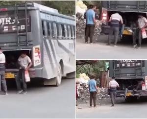 Chamba: First, passengers were crammed into the bus, then when there was no space left, they were made to sit in the trunk.