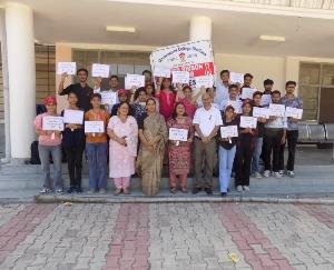 Dhaliara: Flash mob organized for AIDS awareness by Red Ribbon Club in the college.