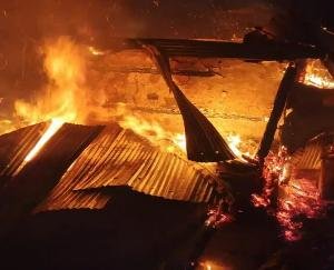 Ani: 8 room house burnt to ashes due to fire, 3 families rendered homeless