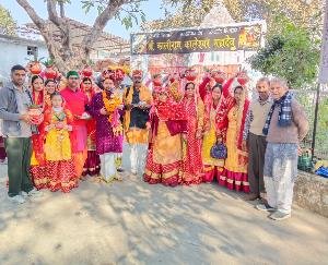 Jwalamukhi: Shiv Mahapuran story started with Kalash Yatra at Shiv Parvati temple of Gagduhi Drin.