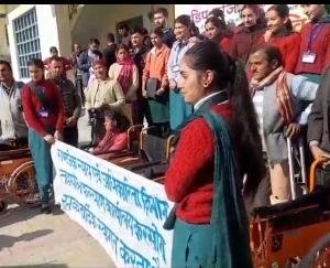 Artificial limbs and assistive devices distributed to disabled people in Karsog