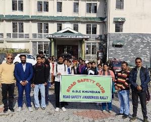 Students of Government College Khundian took out awareness rally under road safety campaign.