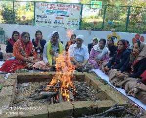 The new session started with the worship and offering of Goddess Saraswati in BL School Kunihar