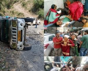 Jeep -lost- control- and -overturned- on -Saluni-Langera road, -more- than- 20 -people -injured