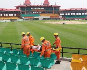  Dharamshala: Mock drill was conducted in the stadium to deal with emergency situations