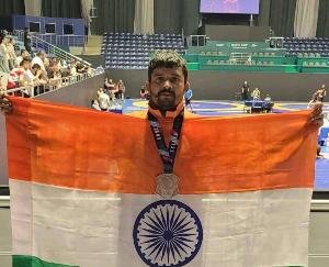 Mandeep Manu wrestler won bronze medal in Grappling World Cup 2025 held in Kazakhstan