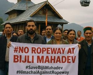 Locals Erupt in Anger Over Bijli Mahadev Ropeway, Halt Tree Cutting Work  