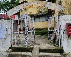 The main gate of Subathu sub post office, established since 1836, is in a dilapidated condition