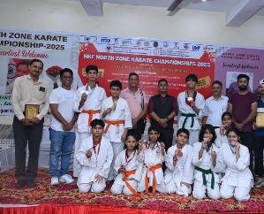 Dehra: Karate Academy students won medals in North Zone Championship in Kalka.