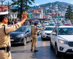 Shimla Police maintains excellent traffic arrangements during tourist season, 7.20 lakh vehicles enter the city in a month