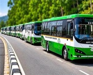 150 new electric buses added to HRTC's fleet; pollution-free travel now available on rural routes as well.