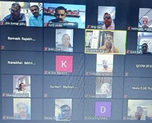 वैश्विक महामारी कोरोना के चलते अखिल भारतीय मजदूर महासंघ की  वीडियो कॉन्फ्रेंसिंग के माध्यम से बैठक