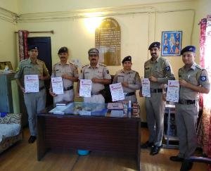 पुलिस विभाग में कार्यरत कोरोना वारियर्स को प्रशस्ति पत्र देकर किया सम्मानित