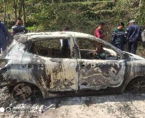 Dadlaghat: 3 cars set fire to mischievous elements in Kyard village, case registered