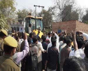 The village was converted into a camp, the villagers created a ruckus