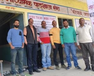 Teachers protest against the new pension scheme by installing black badges in Government Secondary and Primary School Sera