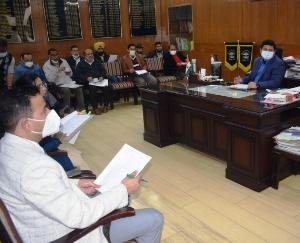 A meeting was organized to take stock of the preparations for the Himachal Day celebrations.